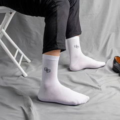 6 Pairs Men's Solid Crew Socks Cotton Blend Casual Unisex Socks