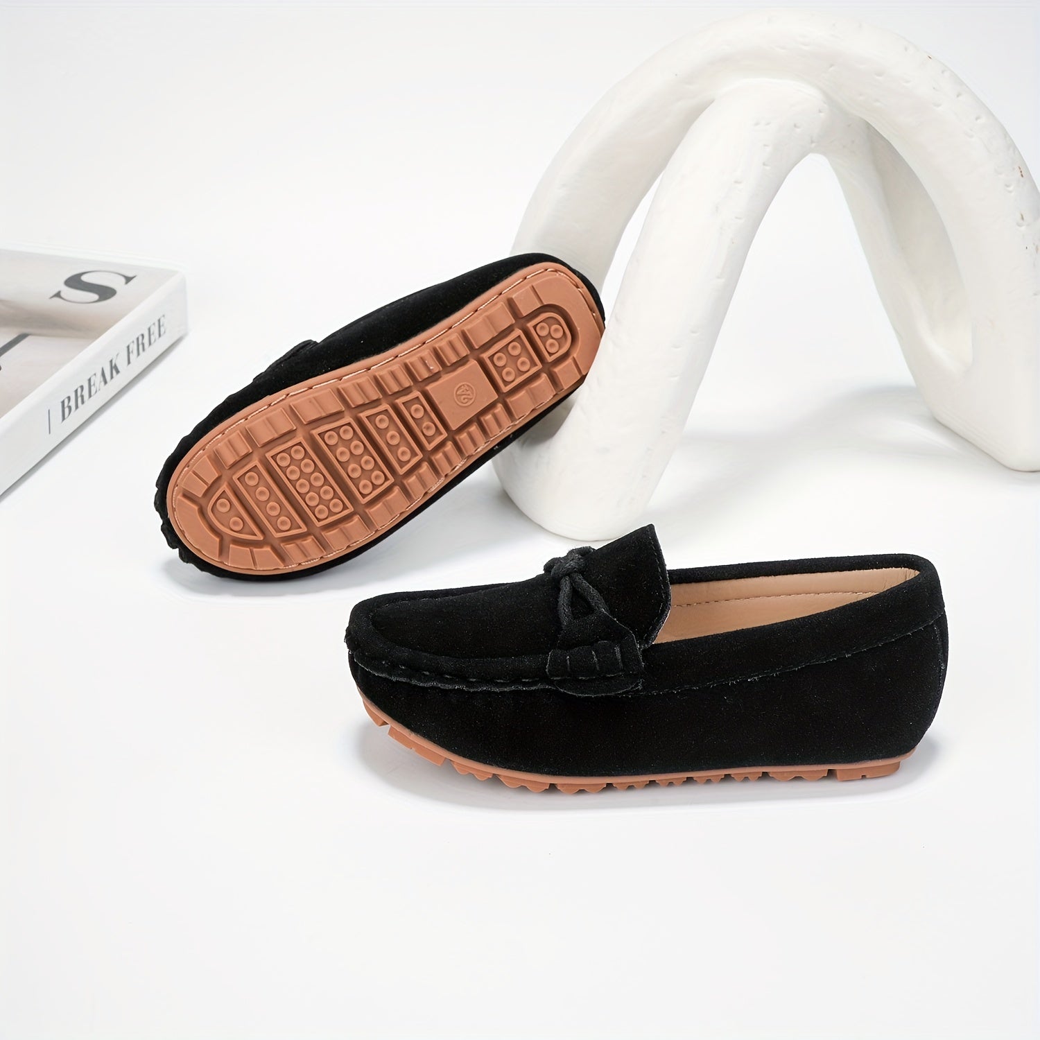 Boys Vintage Slip On Loafer Shoes Lightweight Comfortable Non Slip Shoes