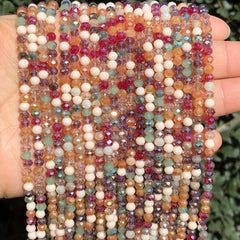 120pcs AB Red Multicolor Crystal Beads Faceted Glass Spacer Beads