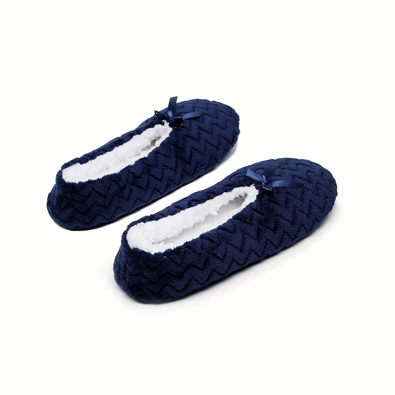 Cozy House Slippers With Bowknot Anti skid Slip on Shoes For Men