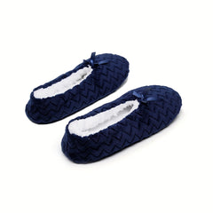 Cozy House Slippers With Bowknot Anti skid Slip on Shoes For Men