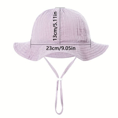 Baby Cotton Bucket Hat Fisherman Hat Wide Brim Beach Basin Hat Sunscreen Cap