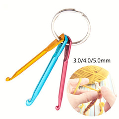 3pcs Crochet Single End Knitting Tools Key Ring Ergonomic Handle Hooks Needles