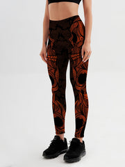 Skull Graphic Yoga Running Leggings Women's Activewear