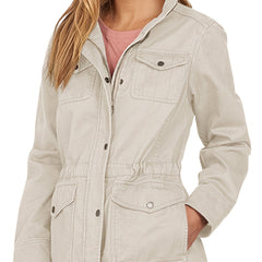 Solid Button Front Jacket Casual Long Sleeve Outerwear With Pockets