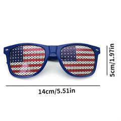 Independence Flag Gift Sunglasses Dark Frame Flag Sticker Sunglasses