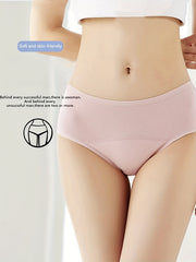 3pcs Solid Menstrual Period Panties Anti Leak