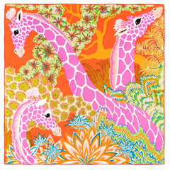 Boho Deer Print Shawl Classic Graffiti Square Scarf Head Wrap