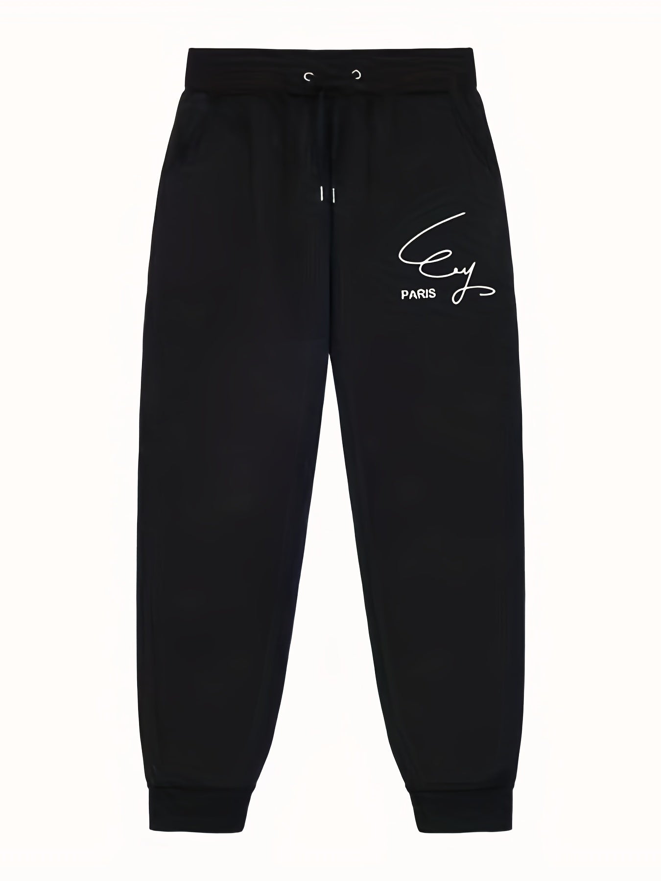 Letter Print Joggers With Pockets Men's Drawstring Pants