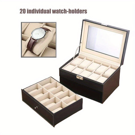 20 Bit PU Watch Organizer Jewelry Box