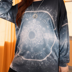 Women's Tie Dye Graphic Long Sleeve Sports Top