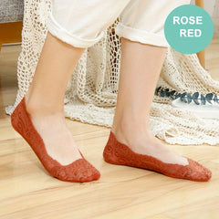 Floral Lace No Show Socks Soft Lightweight Ankle Stockings