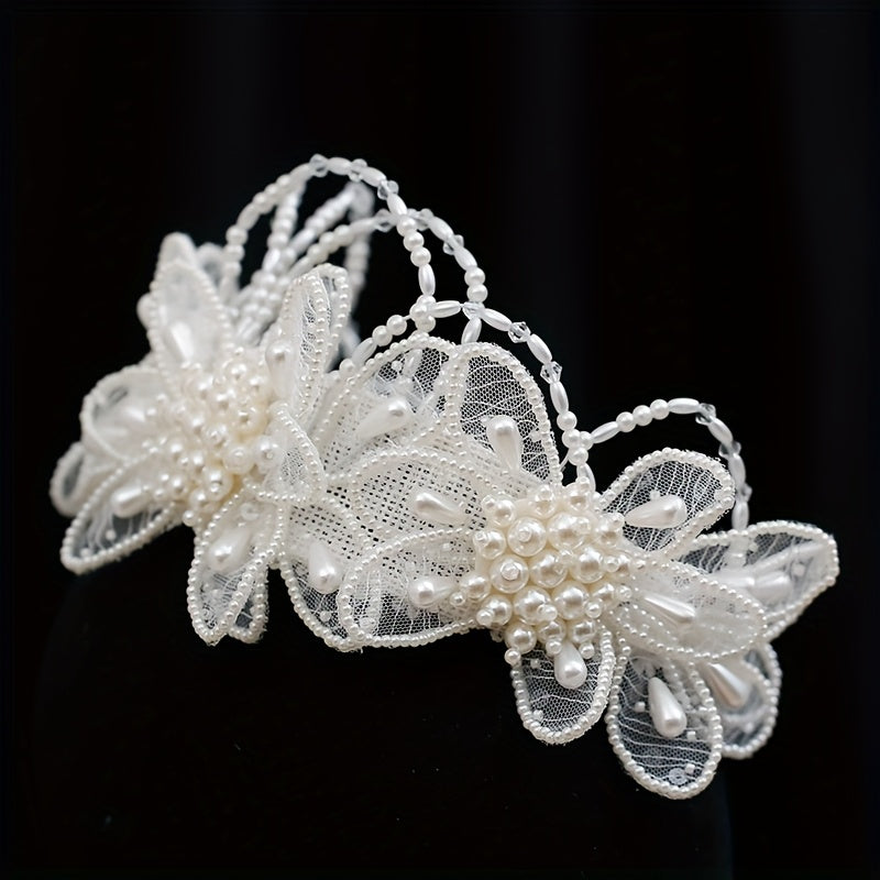 Bridal Forest Style Lace Crown Headpiece Hairband Wedding Veil Accessory
