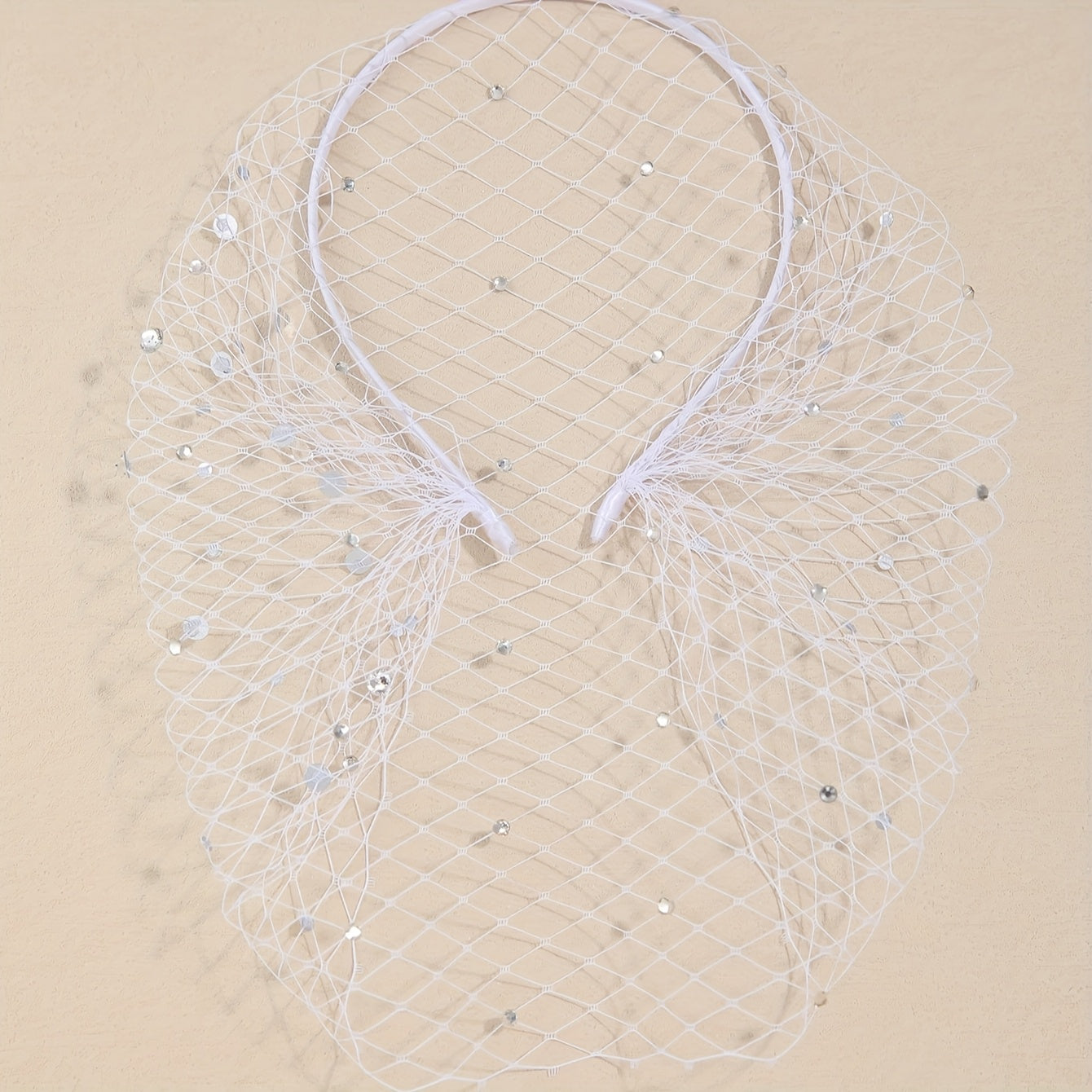 Veil Headband with Rhinestones & Flowers for Weddings