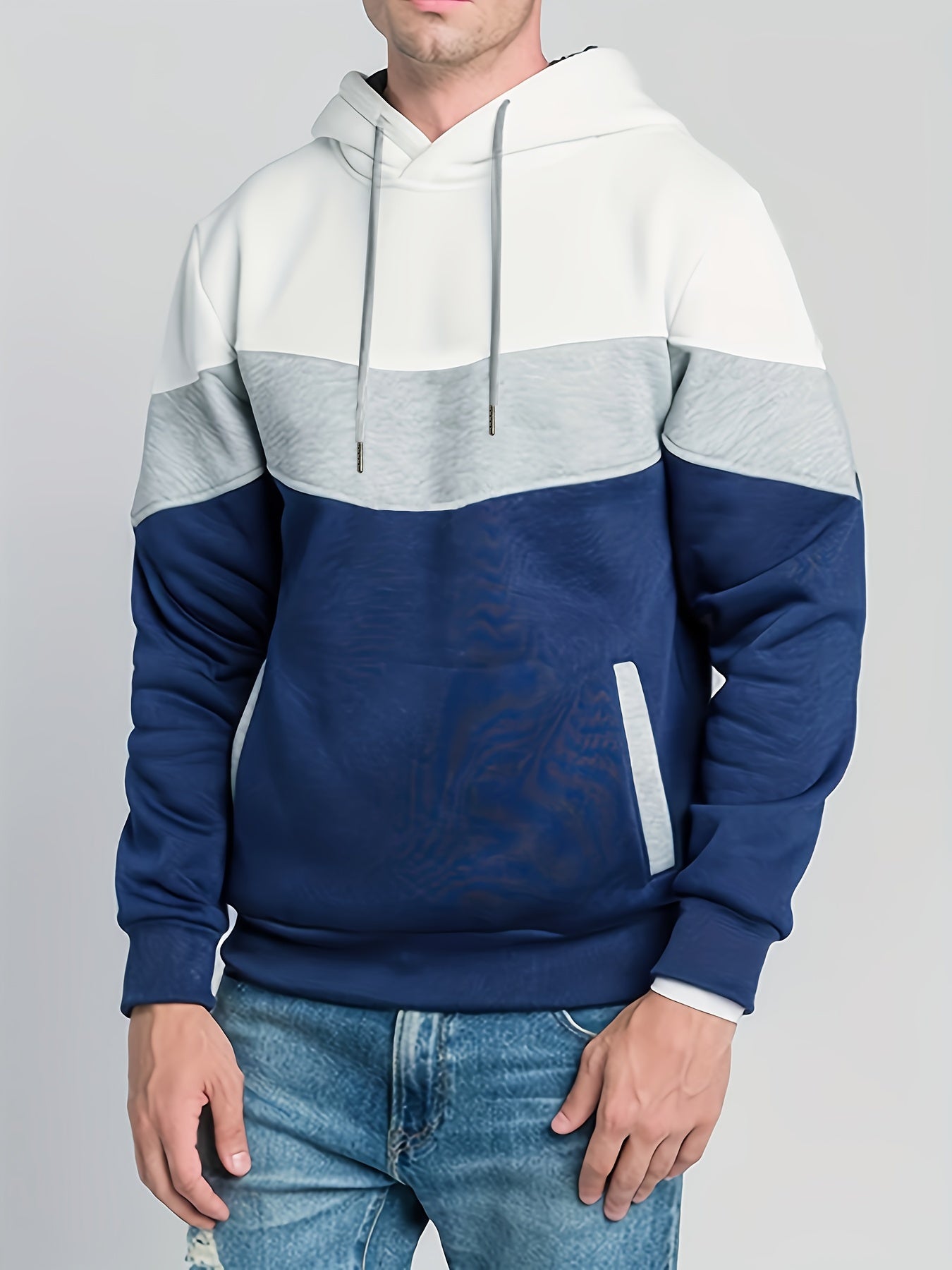 Patchwork Print Hoodie Hoodies For Men Men's Casual Graphic Pullover Hooded Swea