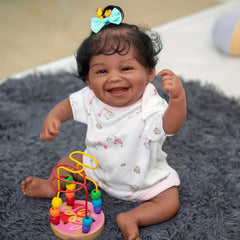 Adorable African American Baby Doll Soft Silicone Vinyl Waterproof Bath Toy