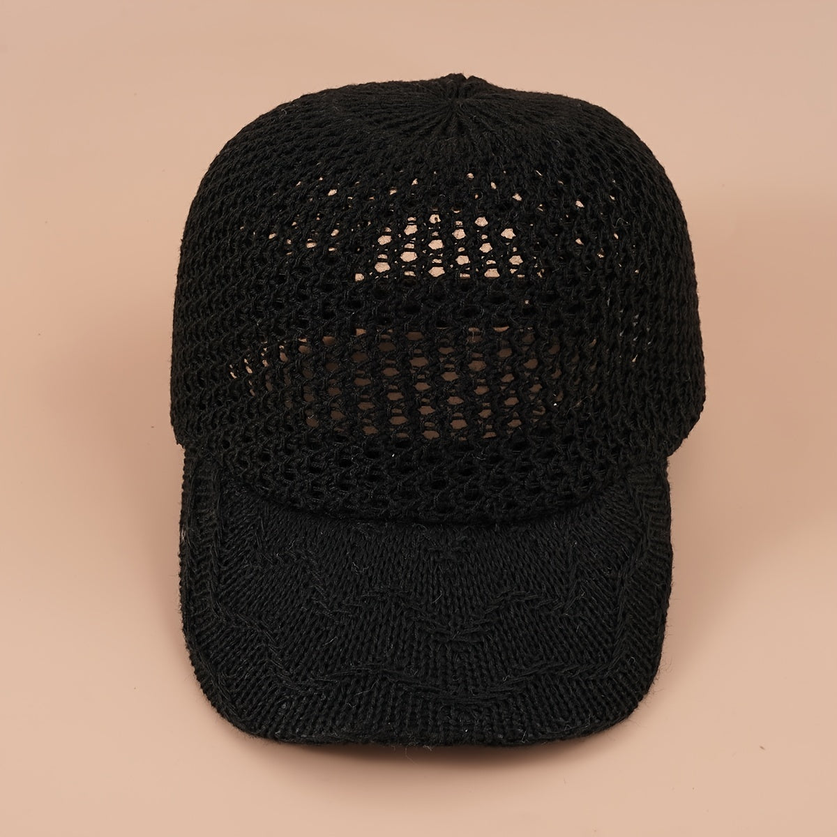 Hollow Crochet Baseball Cap Solid Breathable Sports Sun Hat