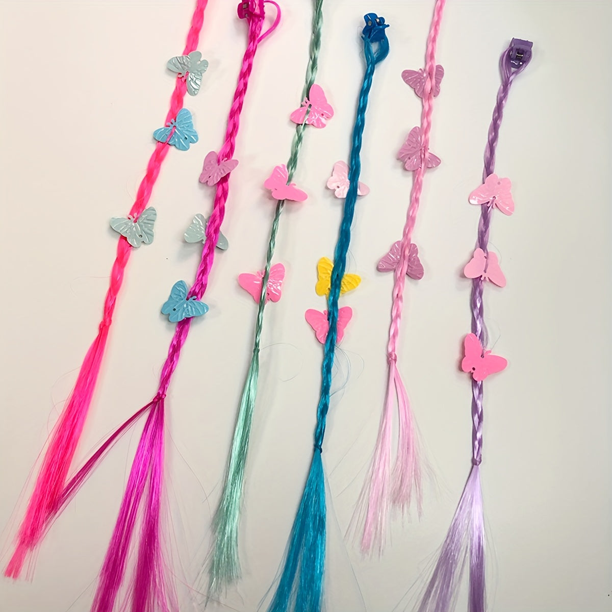 6pcs Y2K Braided Wig Hair Claw Clips Butterfly Decor Girls Hair Accessories