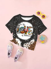 Girls Halloween Print T-shirt Breathable Comfy Pullover