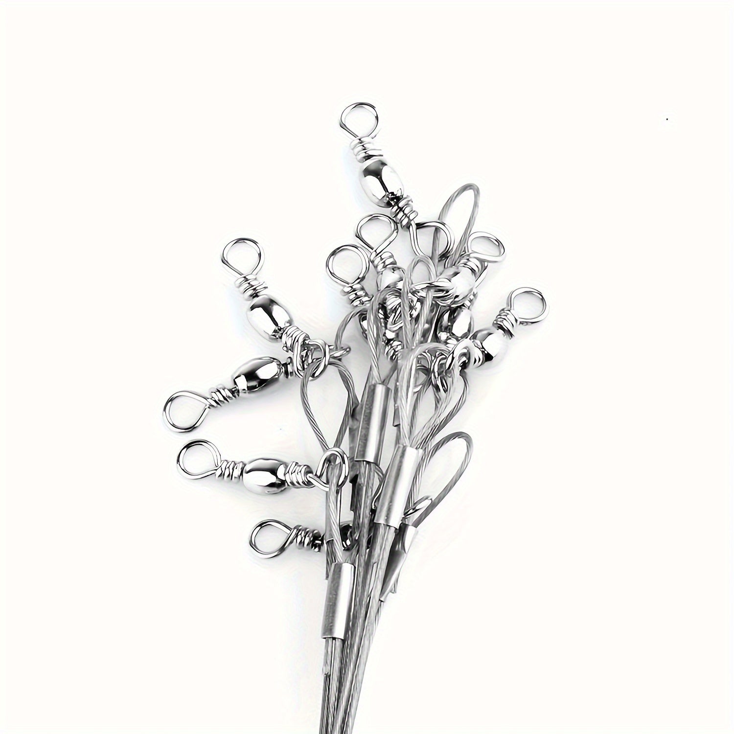 10pcs Steel Wire Swivel Snap Fishing Leader