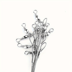 10pcs Steel Wire Swivel Snap Fishing Leader