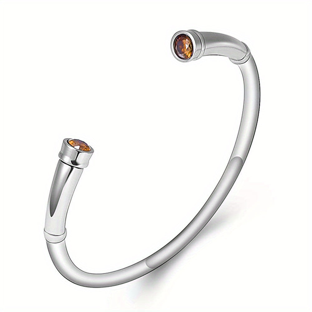 Stainless Steel Cremation Bracelet with Birthstone Keepsake Jewelry