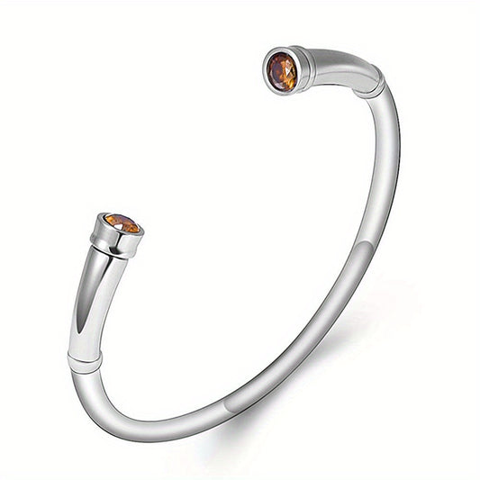 Stainless Steel Cremation Bracelet with Birthstone Keepsake Jewelry