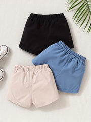 3pcs Toddler Baby Elastic Waist Shorts for Spring & Summer