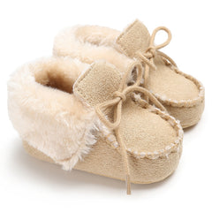 Baby Warm Fleece Snow Boots Anti Slip Soft Bottom Toddler Shoes Winter