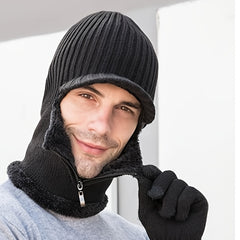 2pcs Knit Plus Teddy Line Hat for Autumn & Winter