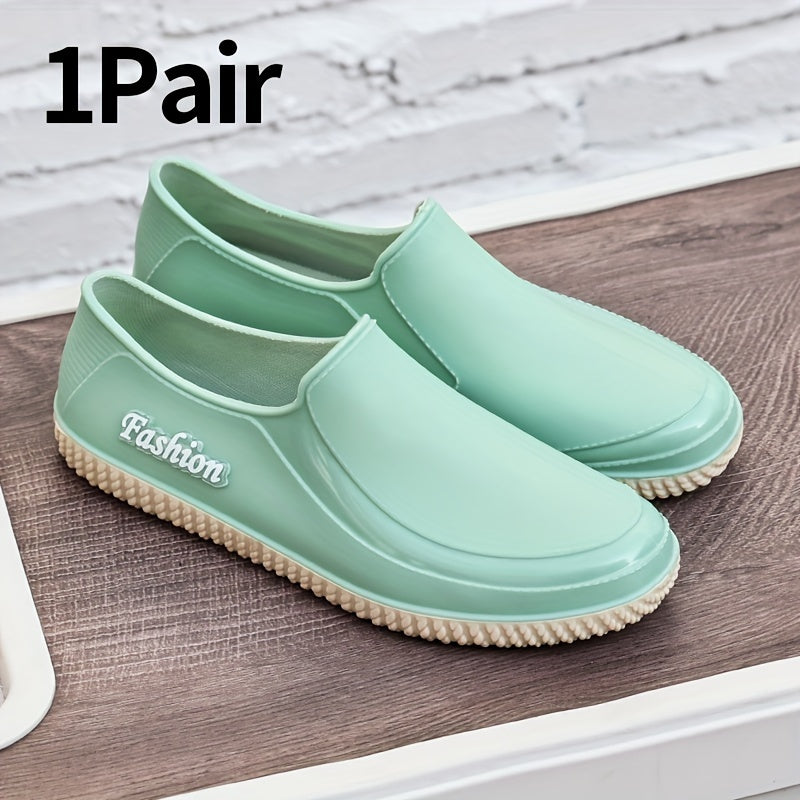 PVC Waterproof Non Slip Water Shoes Low Cut Rain Boots Rubber Shoes