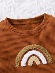 Rainbow Printed Sweatshirt for Kids - Casual Top for Autumn and Winter