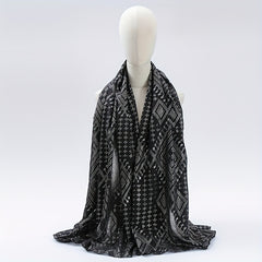 Hot Stamping Hijab Vintage Solid Scarf Women Turban Boho Shawl