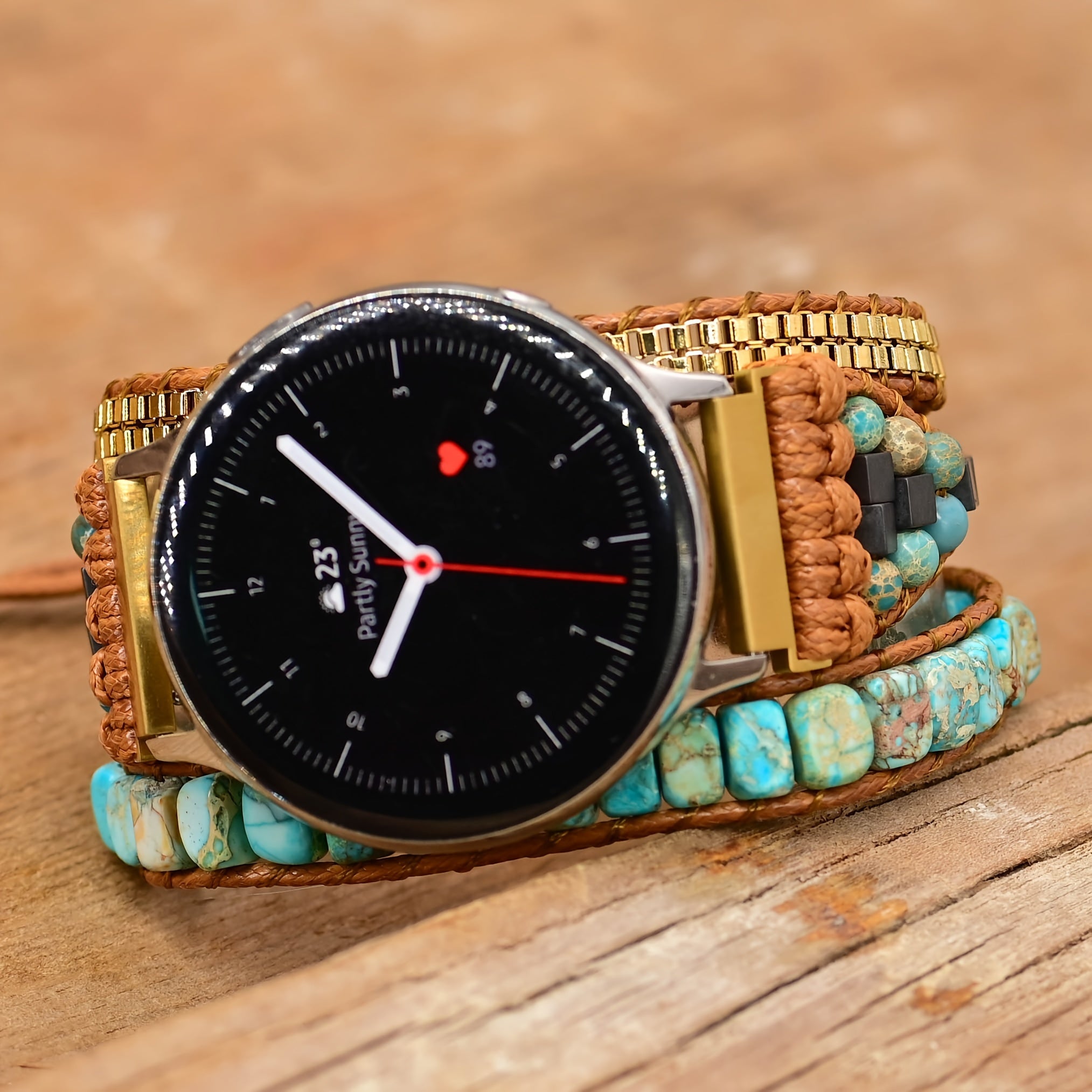 Bohemia 3-Layer Loose Watch Strap for 20mm Connector - Golden Wire