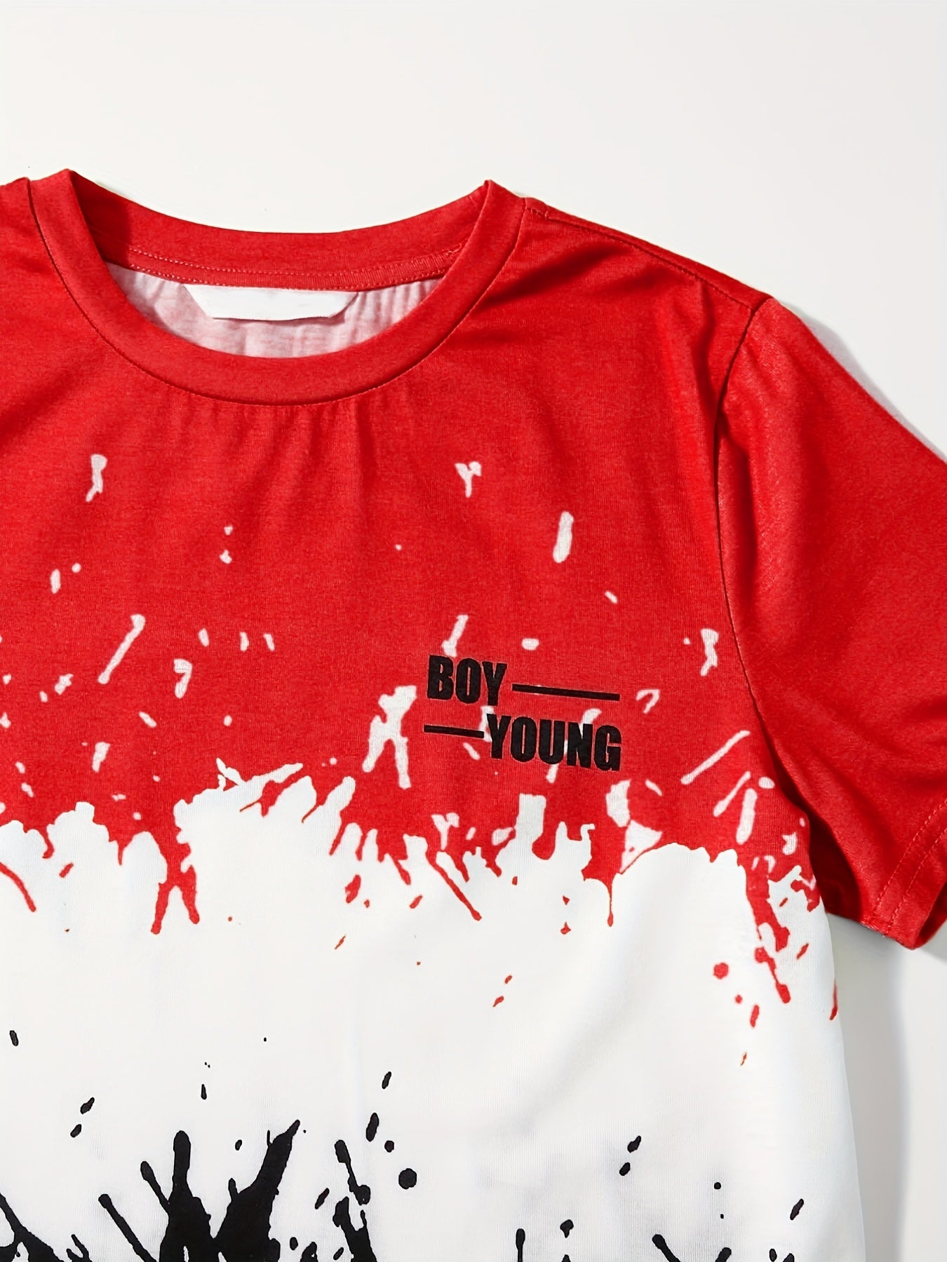 Boys YOUNG Print T-shirt & Shorts Set