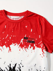Boys YOUNG Print T-shirt & Shorts Set