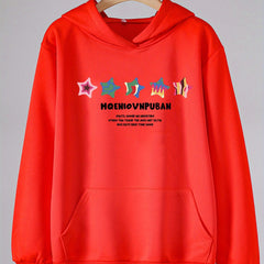 Creative Stars Graphic Hoodies Girls Comfy Hooded Sweatshirt With Pocket