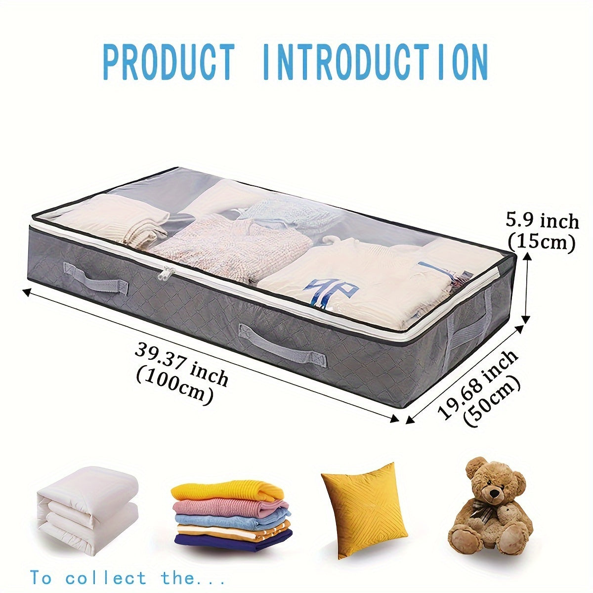 Large Capacity Storage Bag Zipper Dustproof Organizer For Closet