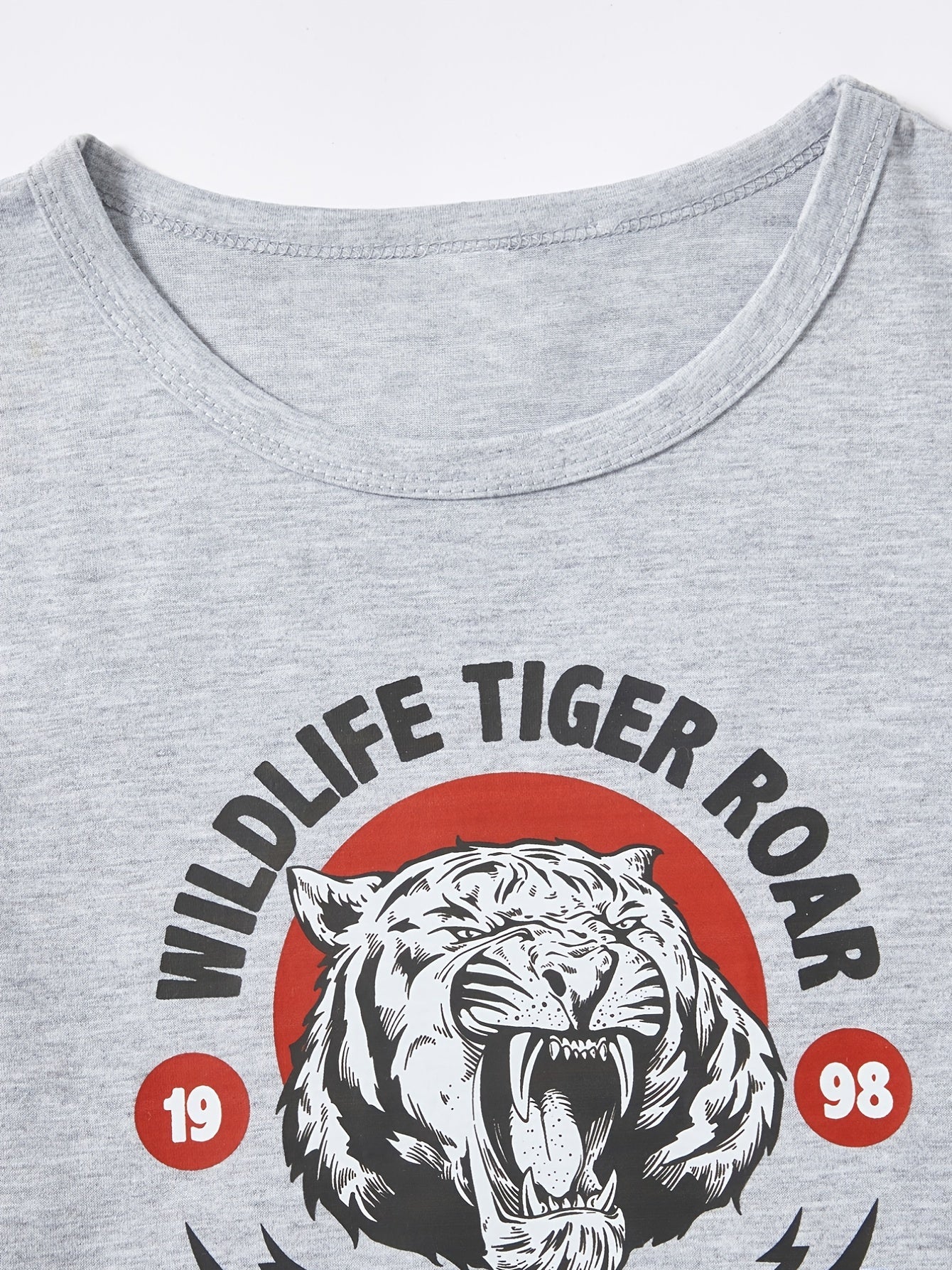 Boys Tiger Print Tee & Shorts Set Kids Clothes
