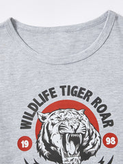 Boys Tiger Print Tee & Shorts Set Kids Clothes