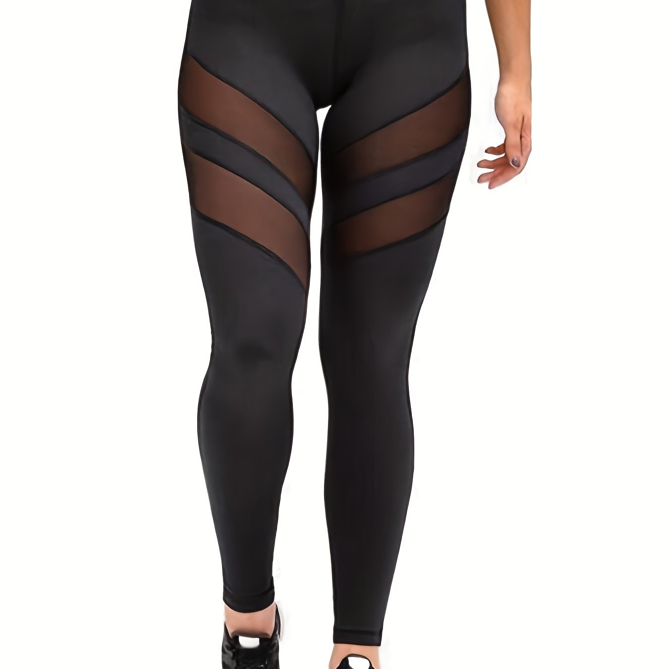 Mesh Waistband High Rise Yoga Leggings