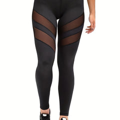 Mesh Waistband High Rise Yoga Leggings