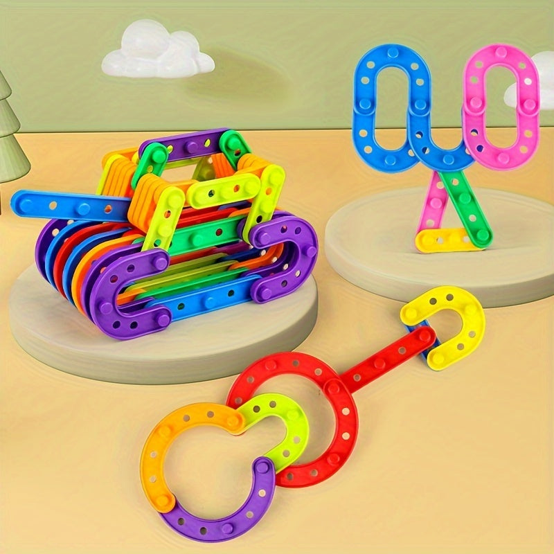 50pcs Desktop Building Multifunctional Strip Building Blocks Educational Toy