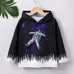 Baby Boys Astronaut Print Hoodie Sweatshirt Kids Clothes