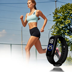 Student Touchscreen LED Sports Watch PVC Strap 24hr Display