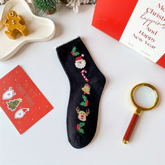 Christmas Socks Mid Tube Fall Winter Santa Socks US6 8