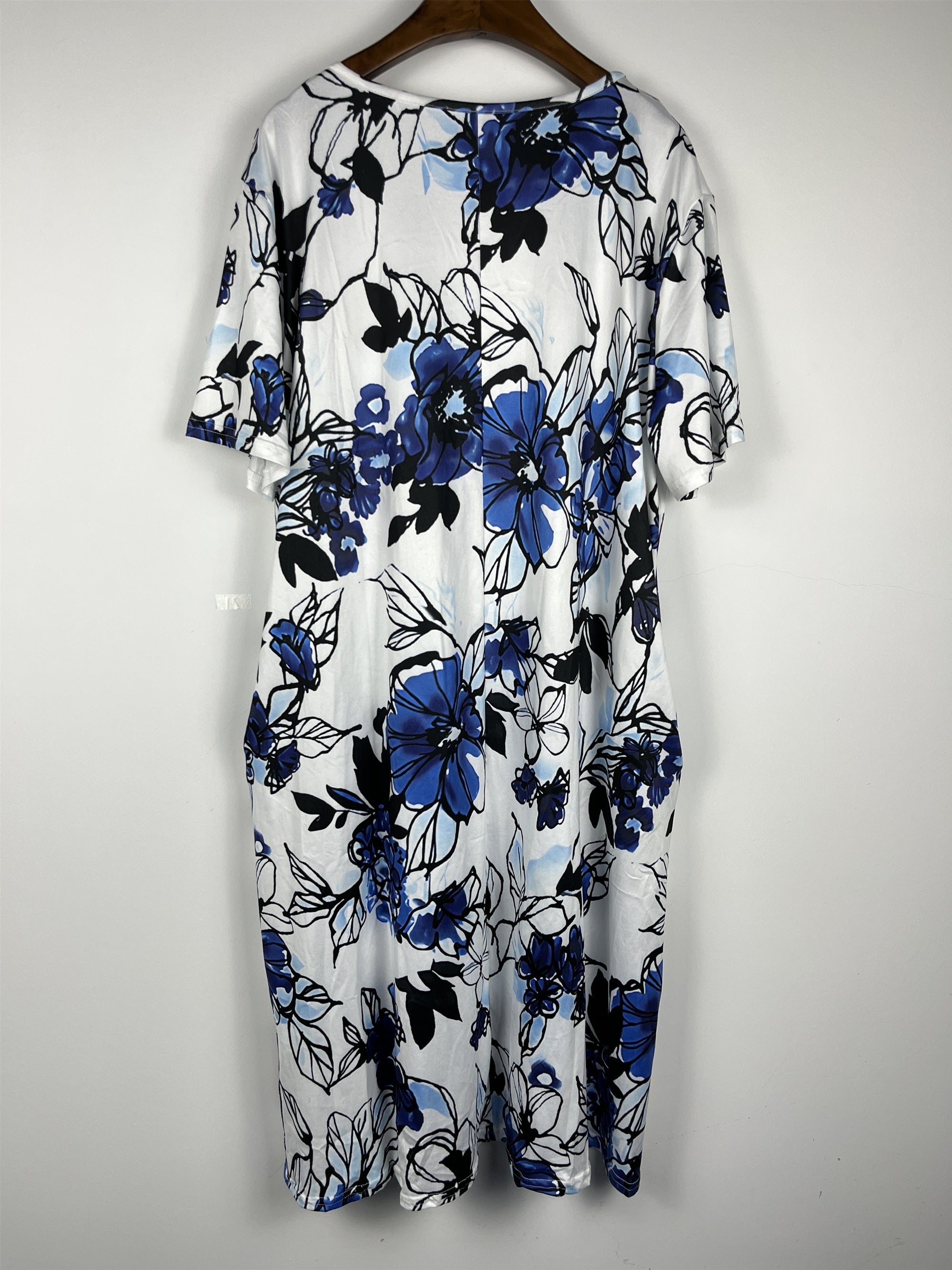 Women's Plus Floral Print Dress with Pockets