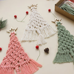 3pcs Macrame Christmas Tree DIY Kit - Perfect Gift for Friends and Family