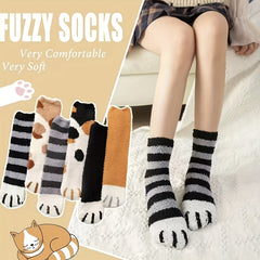 6 Pairs Cotton Cat Claw Pattern Socks for Women Men Children Girls