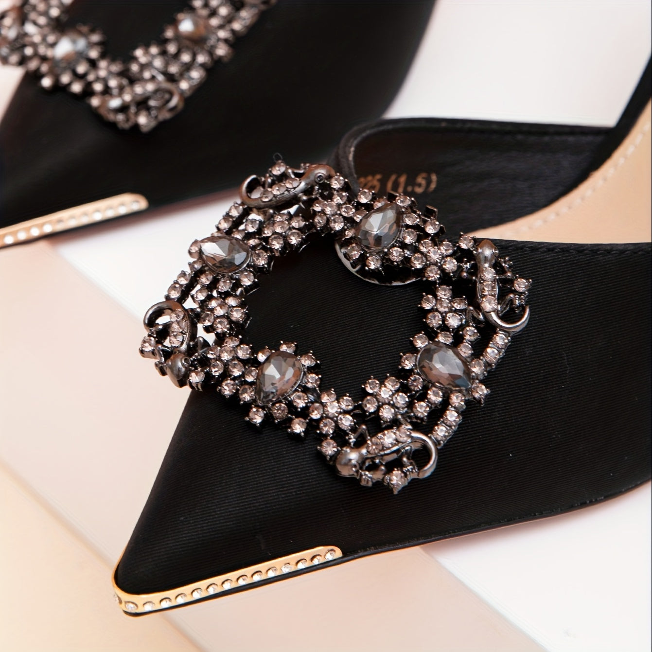 2pcs Square Shoe Clips Detachable Shoe Buckles For Wedding High Heels